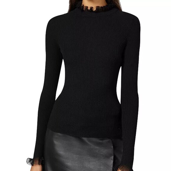 Ted Baker Dvana Frilled Trim Ribbed Sweater - Picture 3 of 7